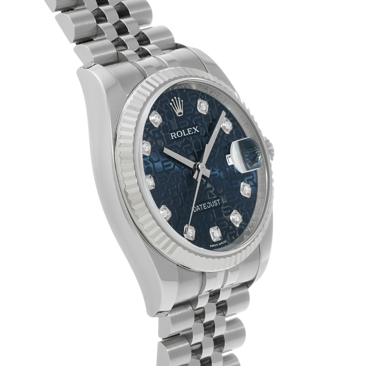 DATE JUST 116234G Random Serial Blue Computer/Diamond ROLEX Men's [Pre-Owned].