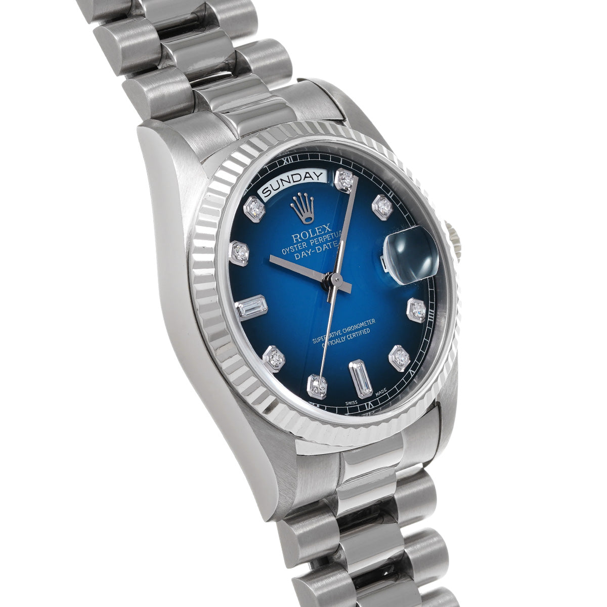 Day Date 18239A S (manufactured circa 1993) Blue Gradation/Diamond ROLEX Men's [Pre-Owned].