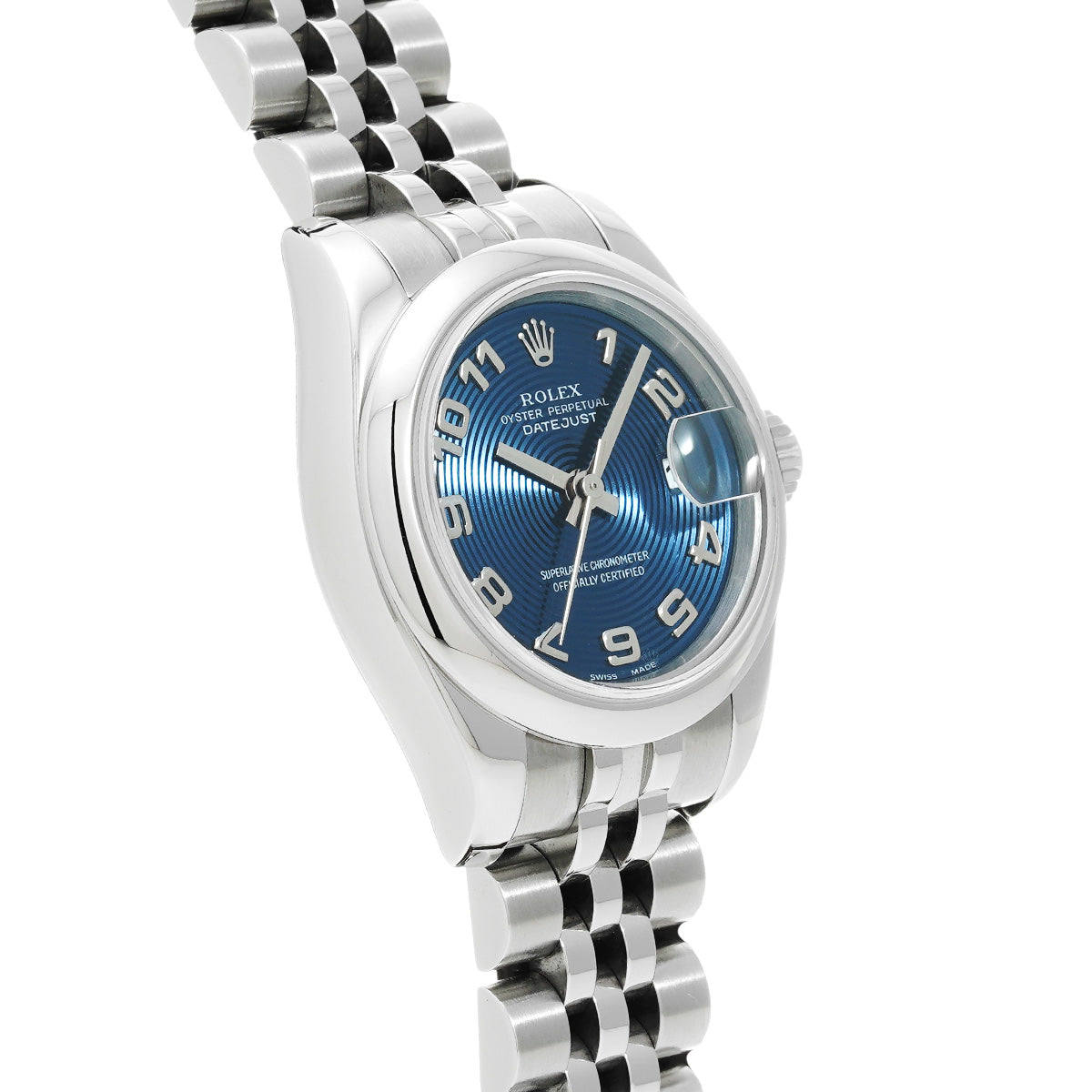DATE JUST 179160 D (manufactured circa 2005) Blue Concentric ROLEX Ladies [Pre-Owned].