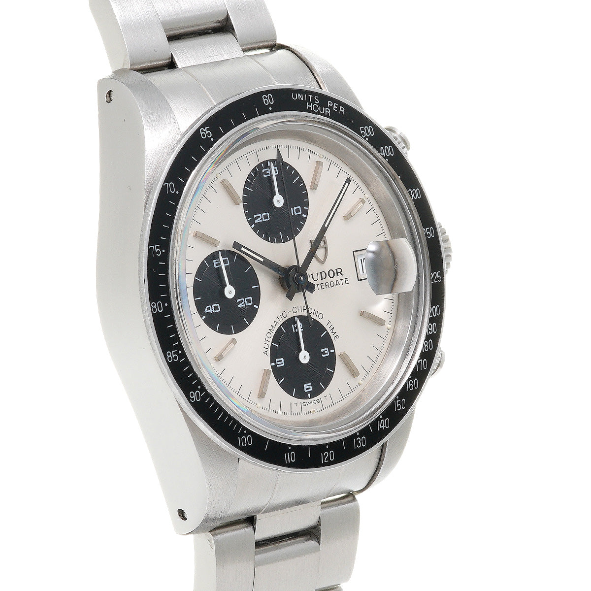 Chronotime 79160 B3*****(manufactured circa 1990) Silver/Black TUDOR Men's [Pre-Owned].