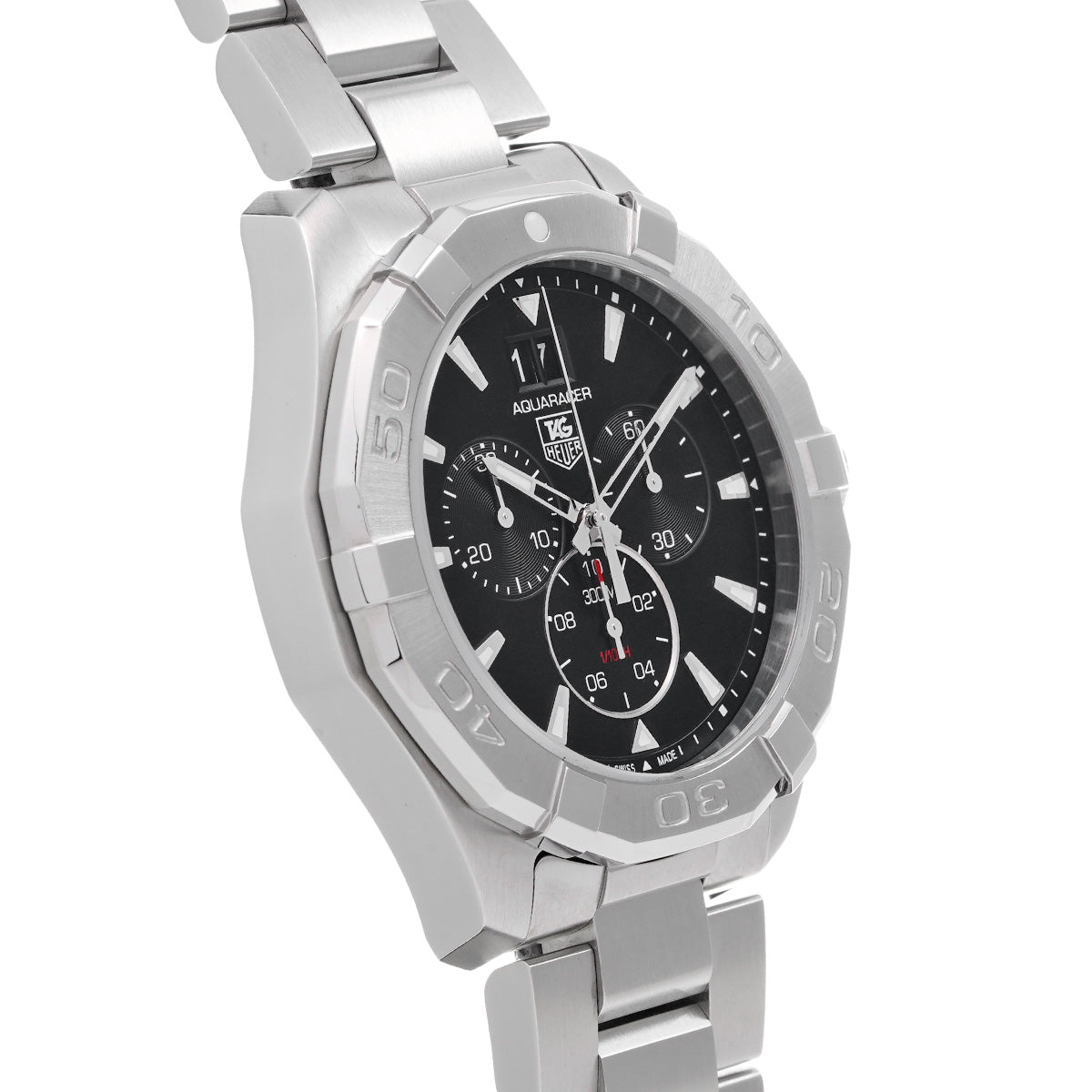 Aquaracer Quartz Chronograph CAY1110.BA0927 Black TAG HEUER Men's [Pre-Owned]
