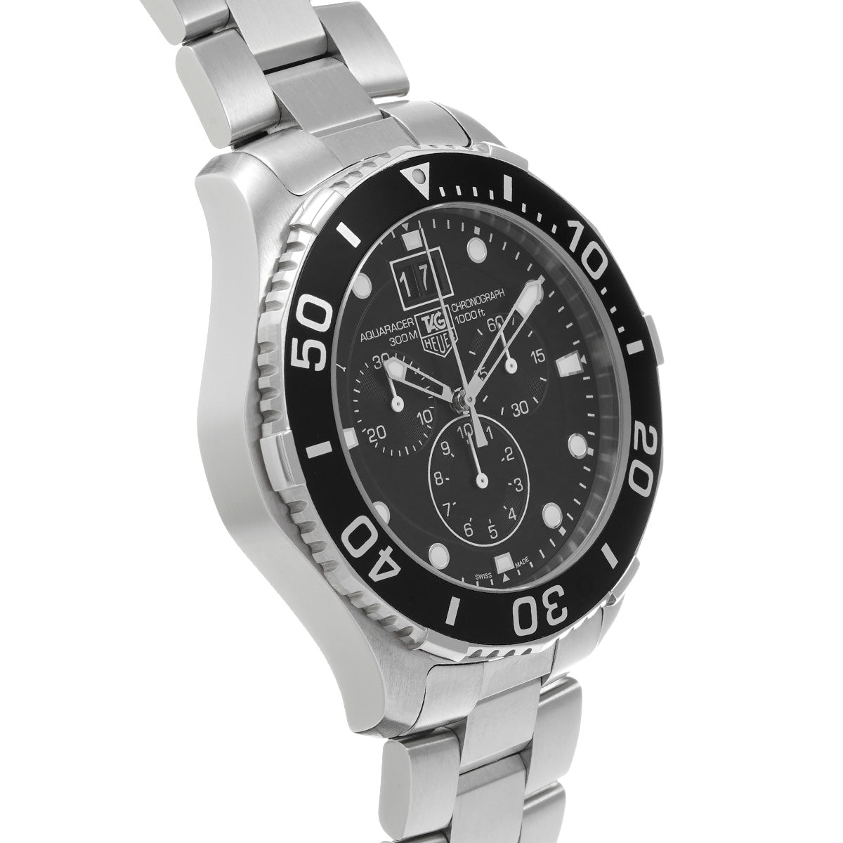 Aquaracer Quartz Chronograph One Piece CAN1012.BA0821 Black TAG HEUER Men's [Pre-Owned].