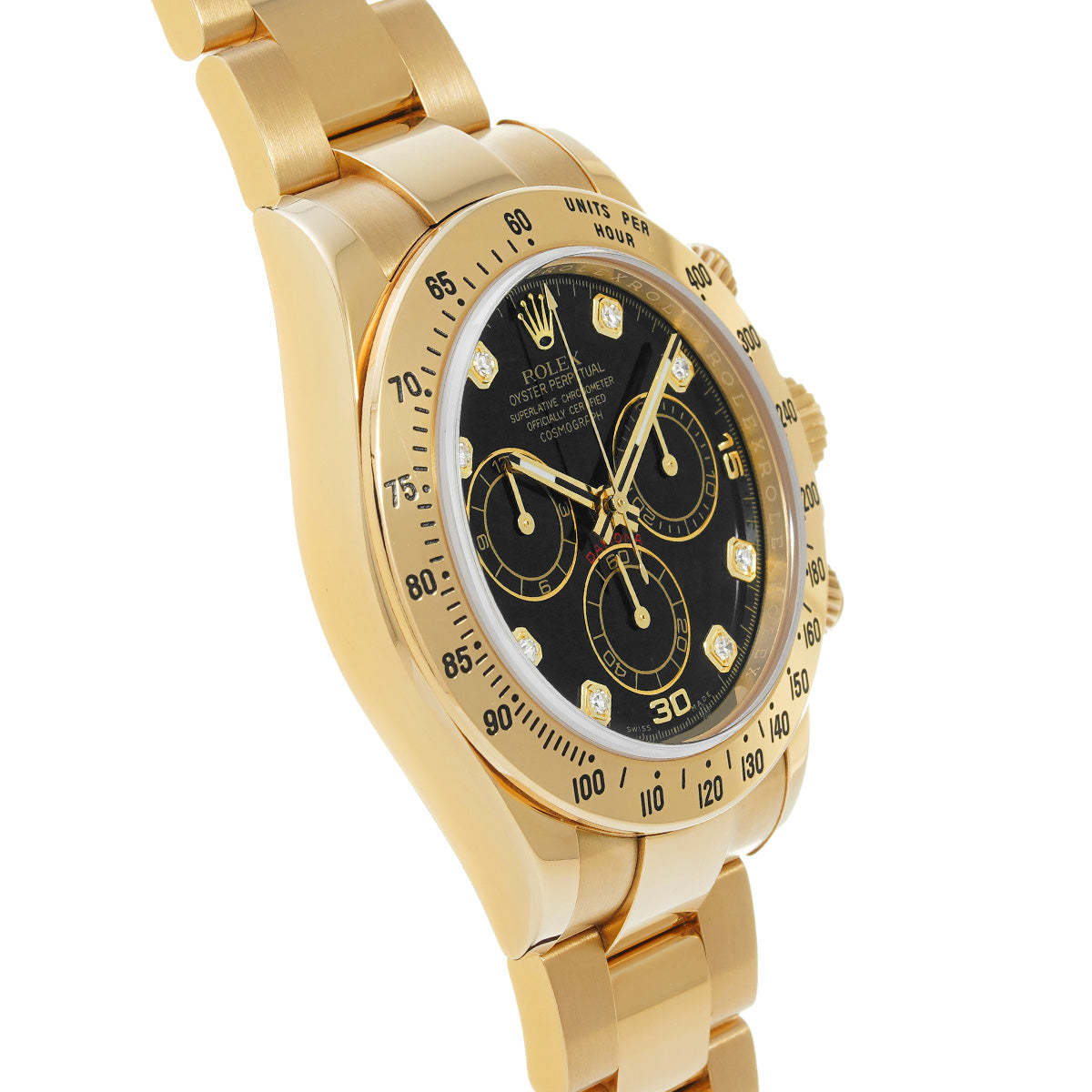 Cosmograph Daytona 116528G Random Serial Black/Diamond ROLEX Men's [Pre-Owned].