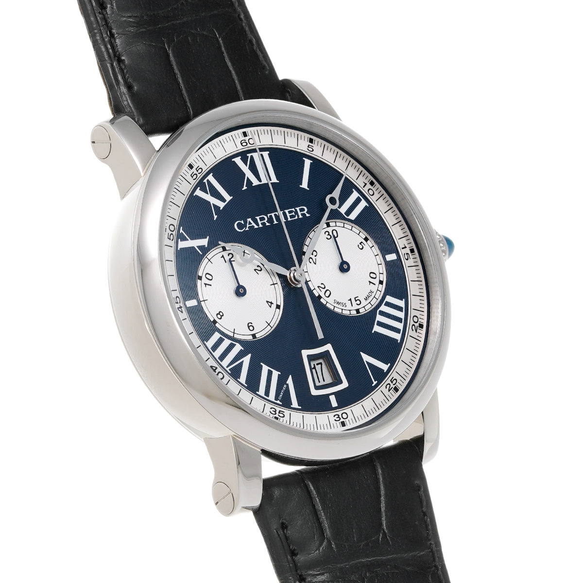 Rotonde de Cartier Chronograph W1556239 Blue/Silver CARTIER Men's [Pre-Owned]