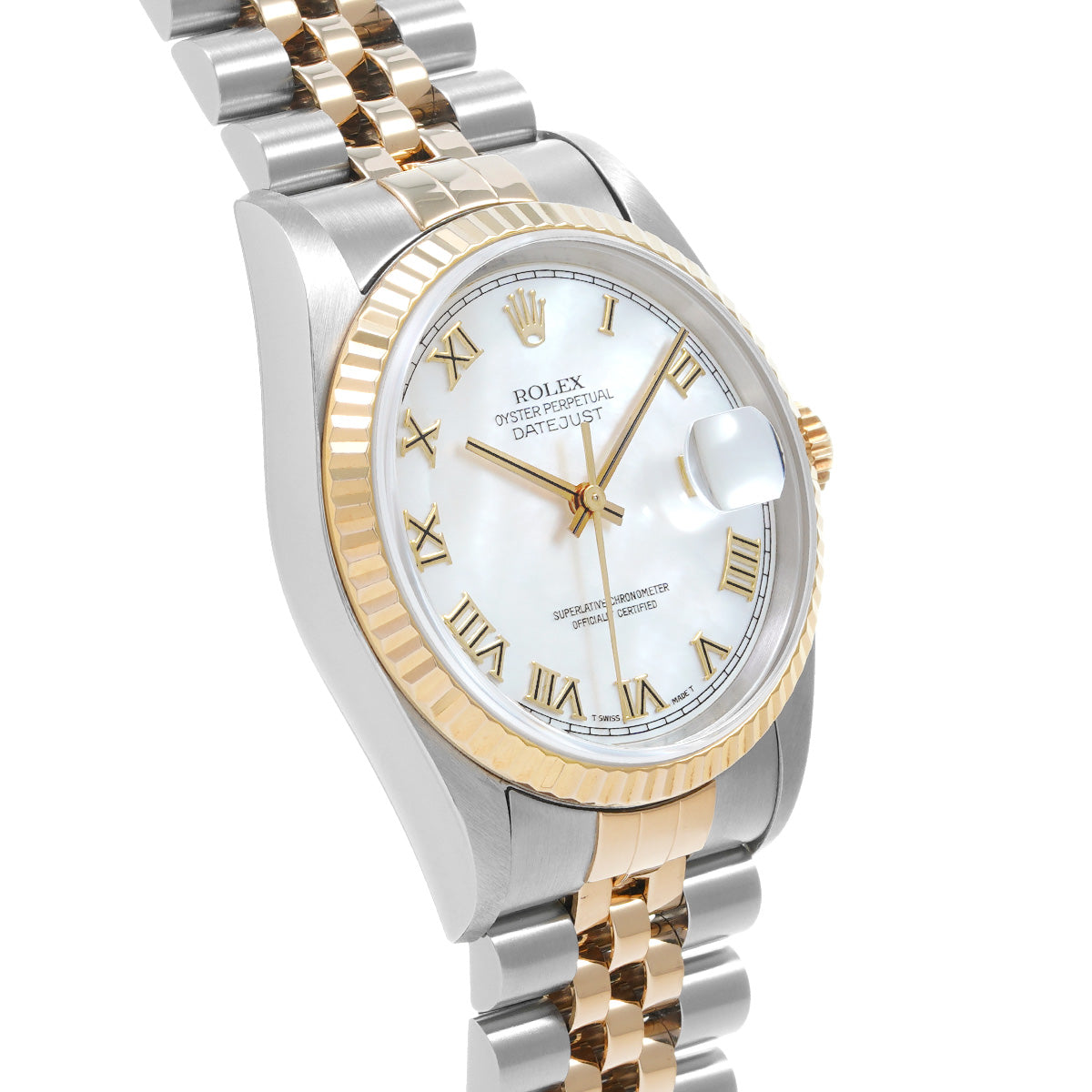 DATE JUST 16233NR W (made around 1995) White MOP ROLEX Men's [Pre-Owned].