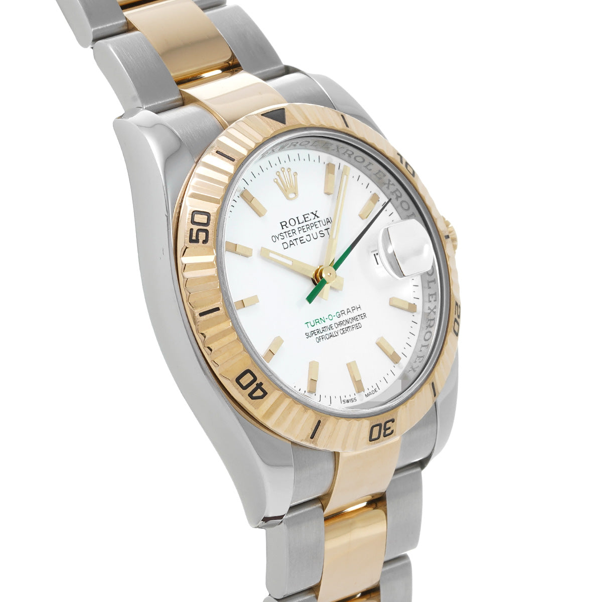 DATE JUST TURNOGRAPH 116263 F (manufactured circa 2004) White ROLEX Men's [Pre-Owned].