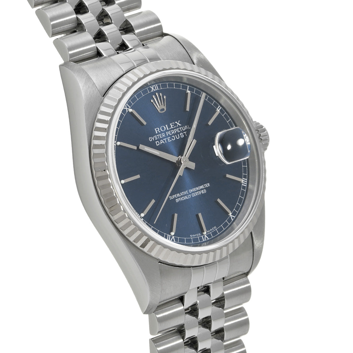 DATE JUST 16234 Y (manufactured circa 2002) Blue ROLEX Men's [Pre-Owned].