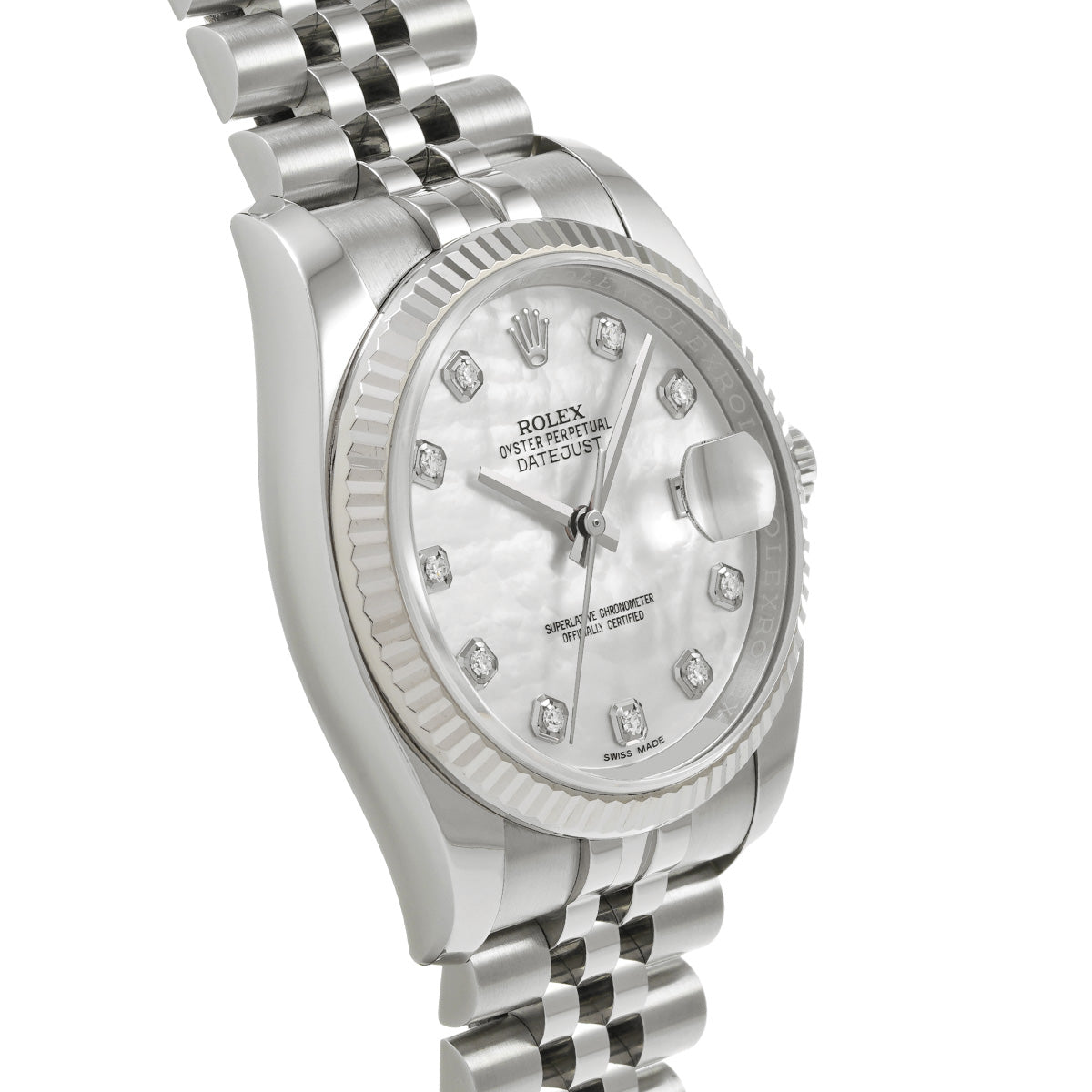 DATE JUST 116234NG Random Serial White MOP/Diamond ROLEX Men's [Pre-Owned].