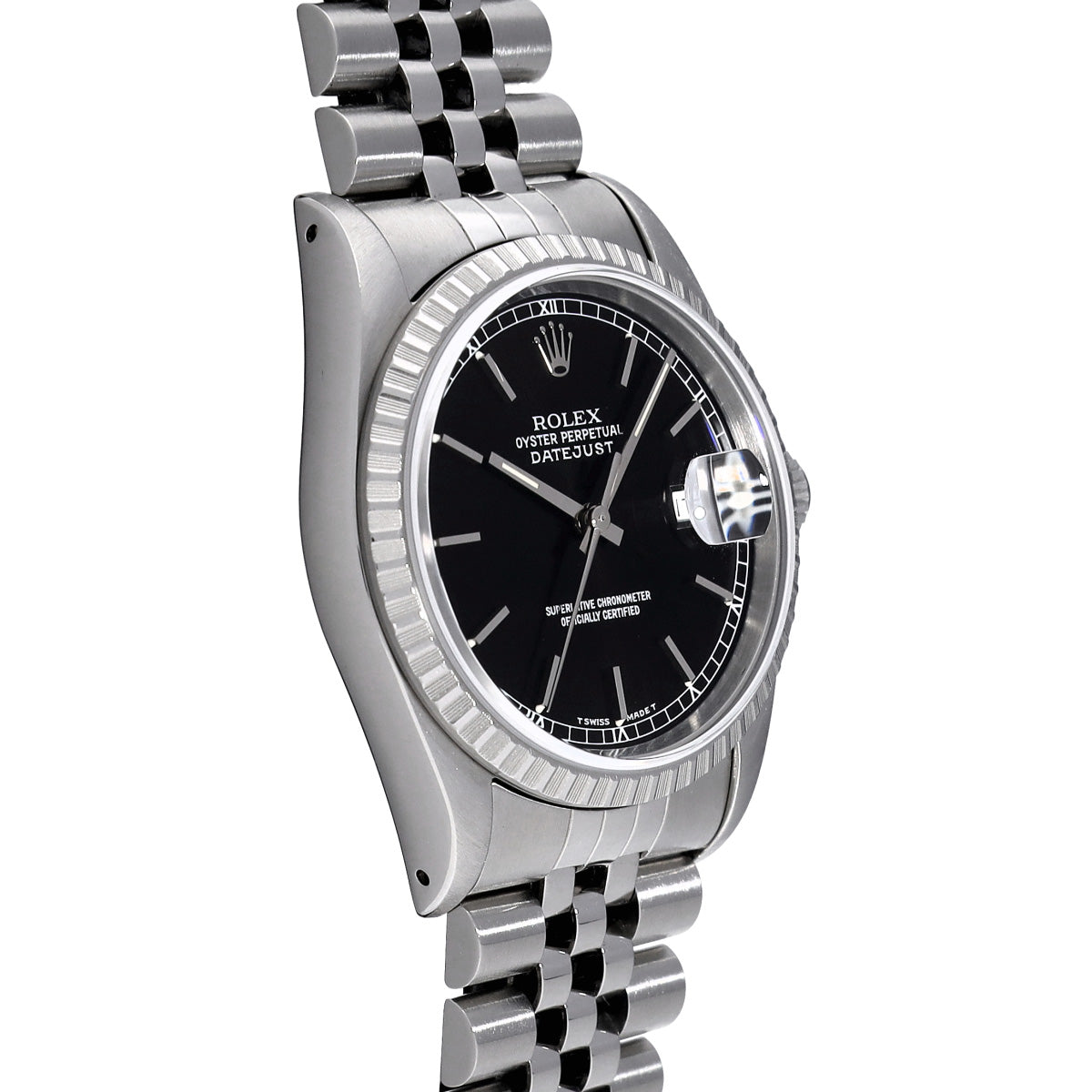 DATE JUST 16220 X (manufactured circa 1993) Black ROLEX Men's [Pre-Owned].