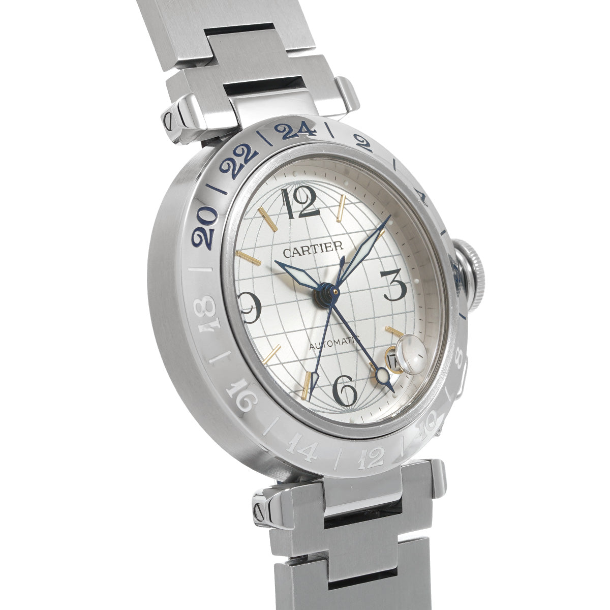 W31029M7 Pasha C Meridian GMT Silver CARTIER Unisex [Pre-Owned].