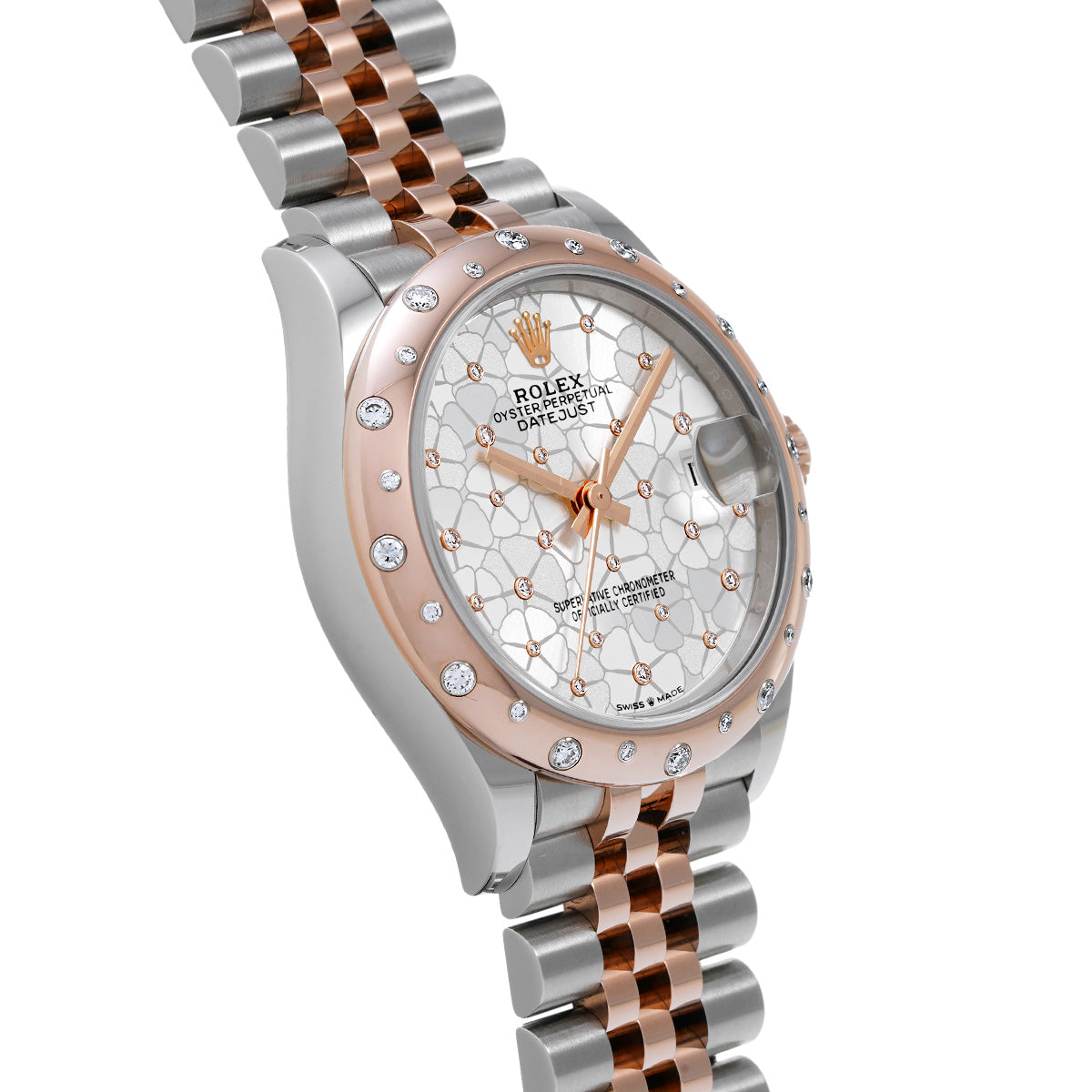 DATE JUST 31 278341RBR Random Serial Silver Floral-Motif/Diamond ROLEX Unisex [Pre-Owned].