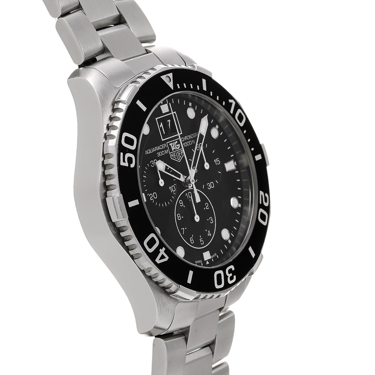 Aquaracer Quartz Chronograph One Piece CAN1012.BA0821 Black TAG HEUER Men's [Pre-Owned].