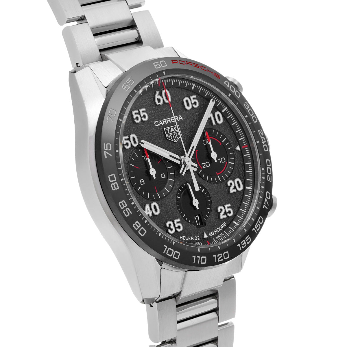 Carrera Calibre Heuer 02 Chronograph Porsche CBN2A1F.BA0643 Gray/Black TAG HEUER Men's [Pre-Owned].