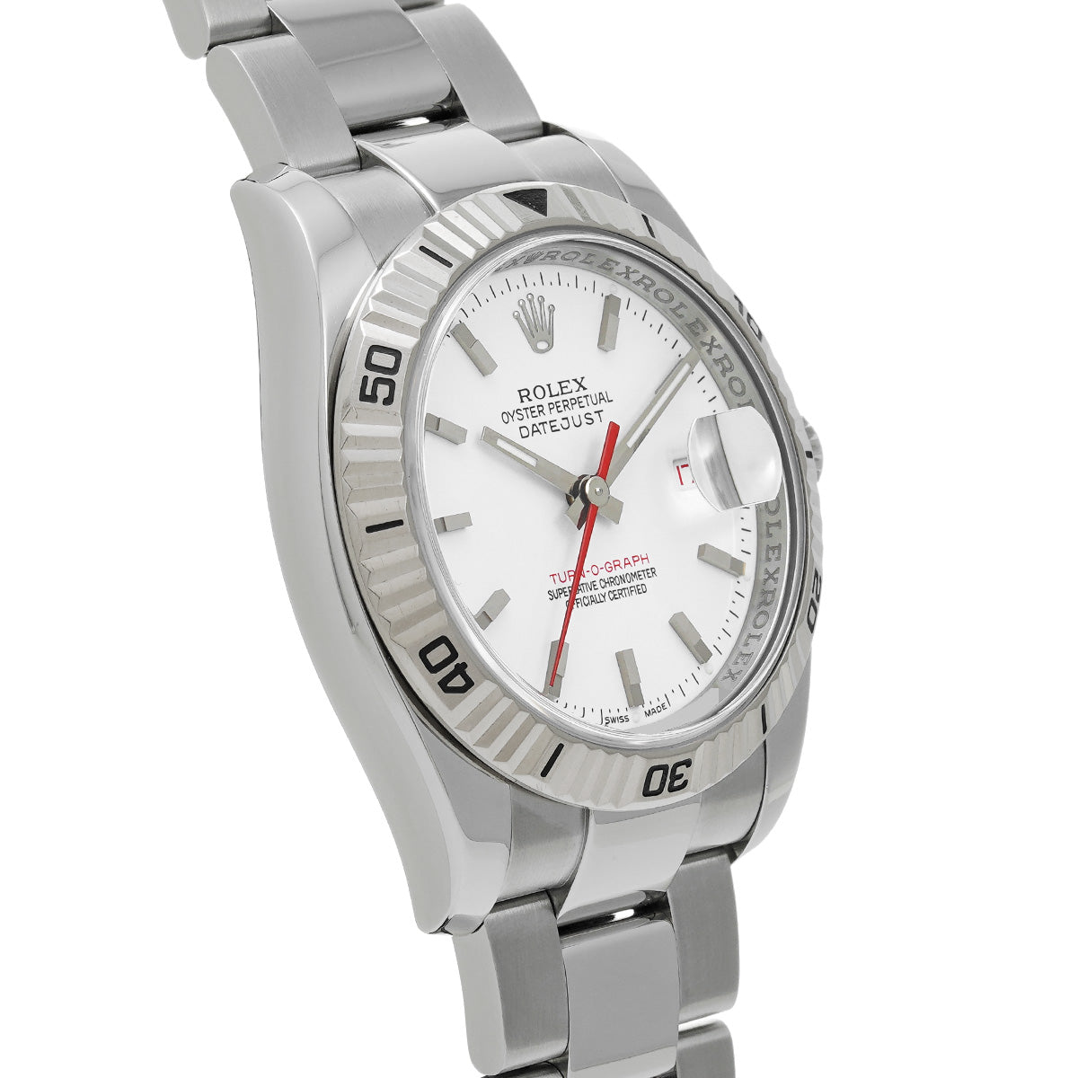 DATE JUST TURNOGRAPH 116264 Z (manufactured circa 2006) White ROLEX Men's [Pre-Owned].