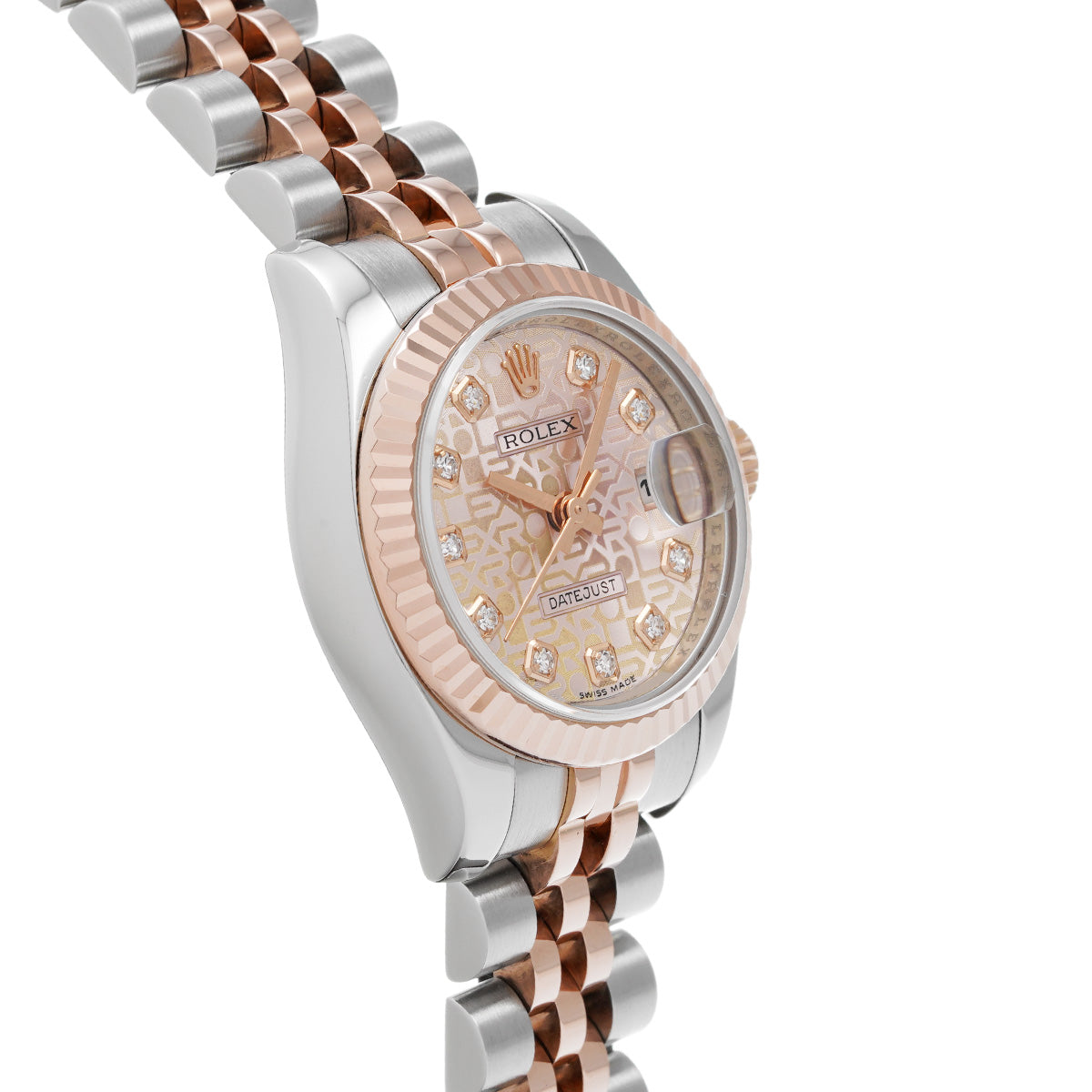 DATE JUST 179171G G (manufactured circa 2010) Pink Computer/Diamond ROLEX Ladies [Pre-Owned].
