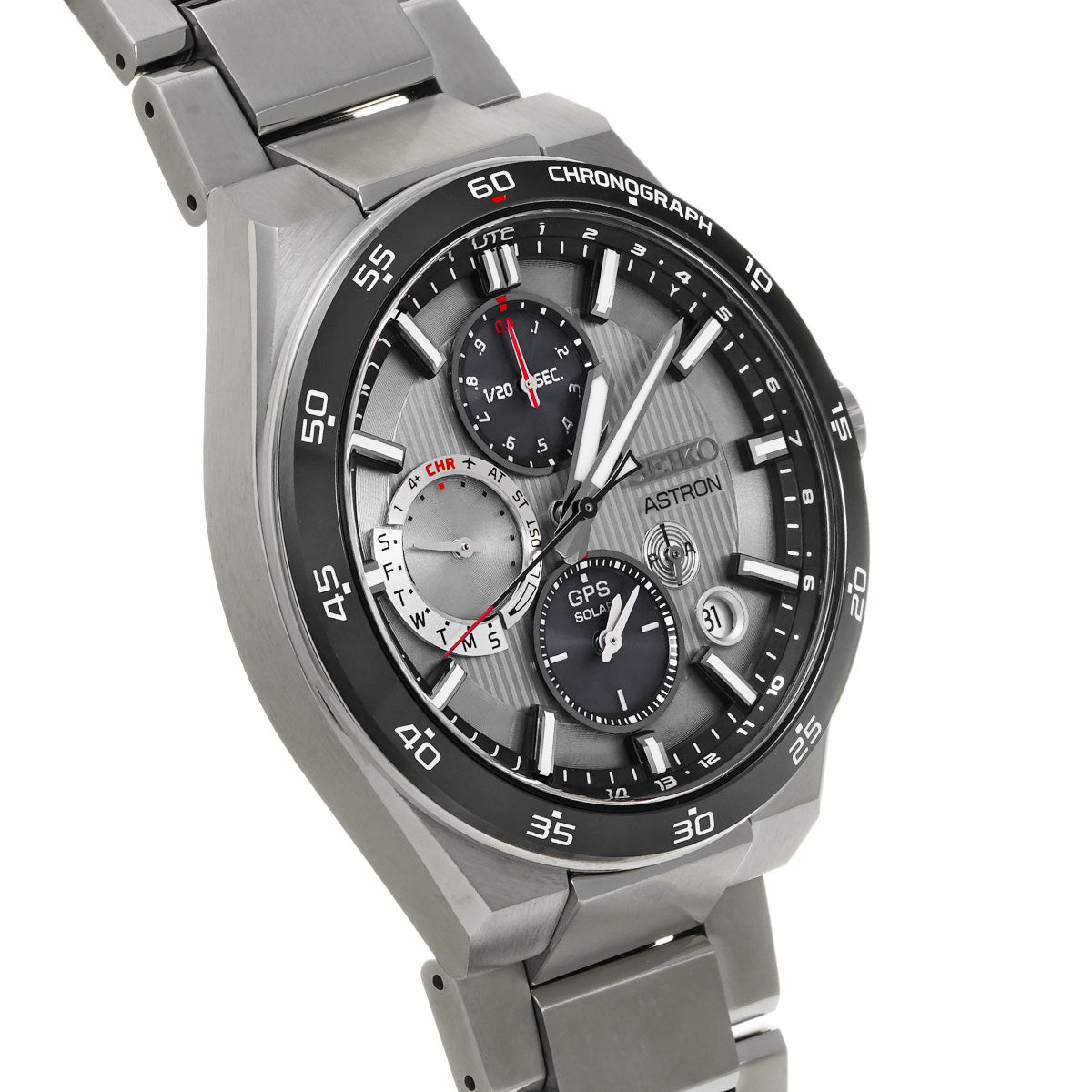 Astron Dual Time Chronograph SBXC153 Silver/Black SEIKO Men's [Pre-Owned].