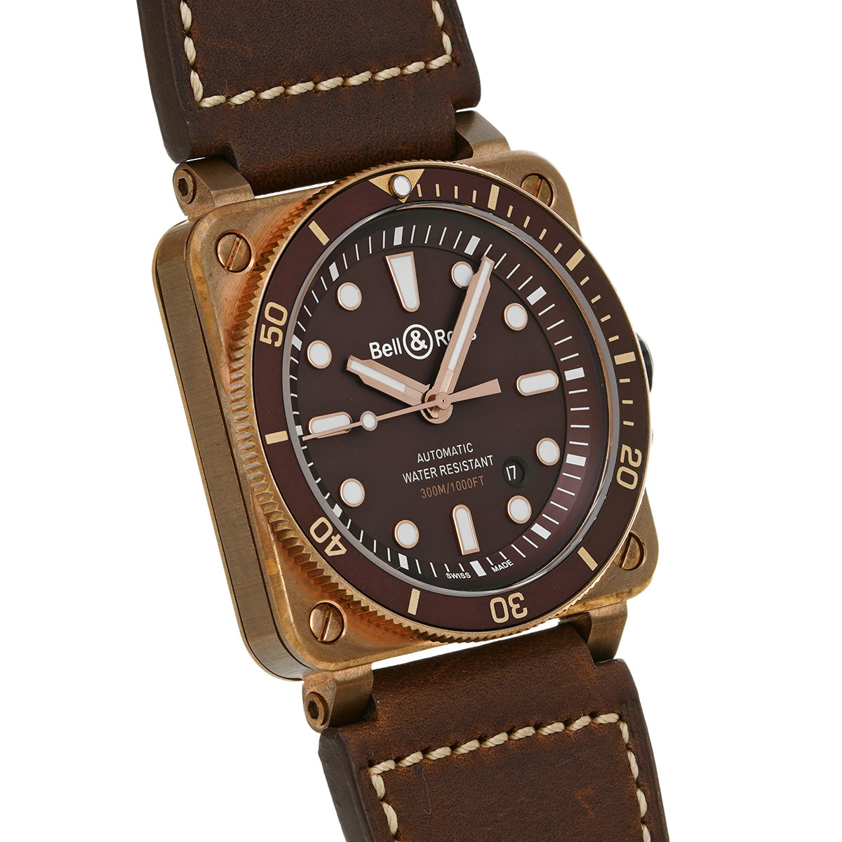 BR 03-92 Diver Brown Bronze World Limited Edition 999 pieces BR03-92-DIV-B Brown Bell &amp; Ross Men's [Pre-Owned].