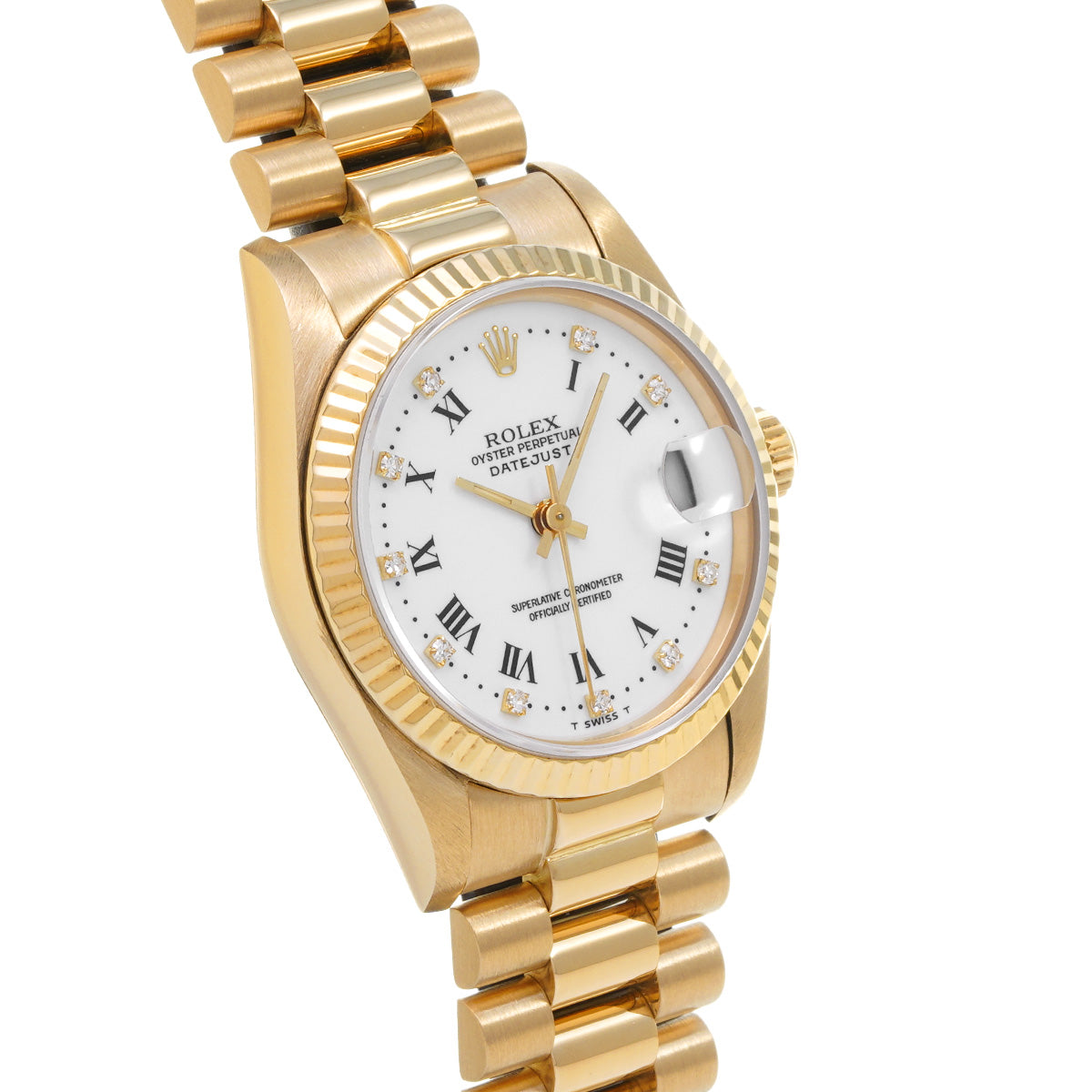 DATE JUST 68278G R (manufactured circa 1987) White/Diamond ROLEX Unisex [Pre-Owned].