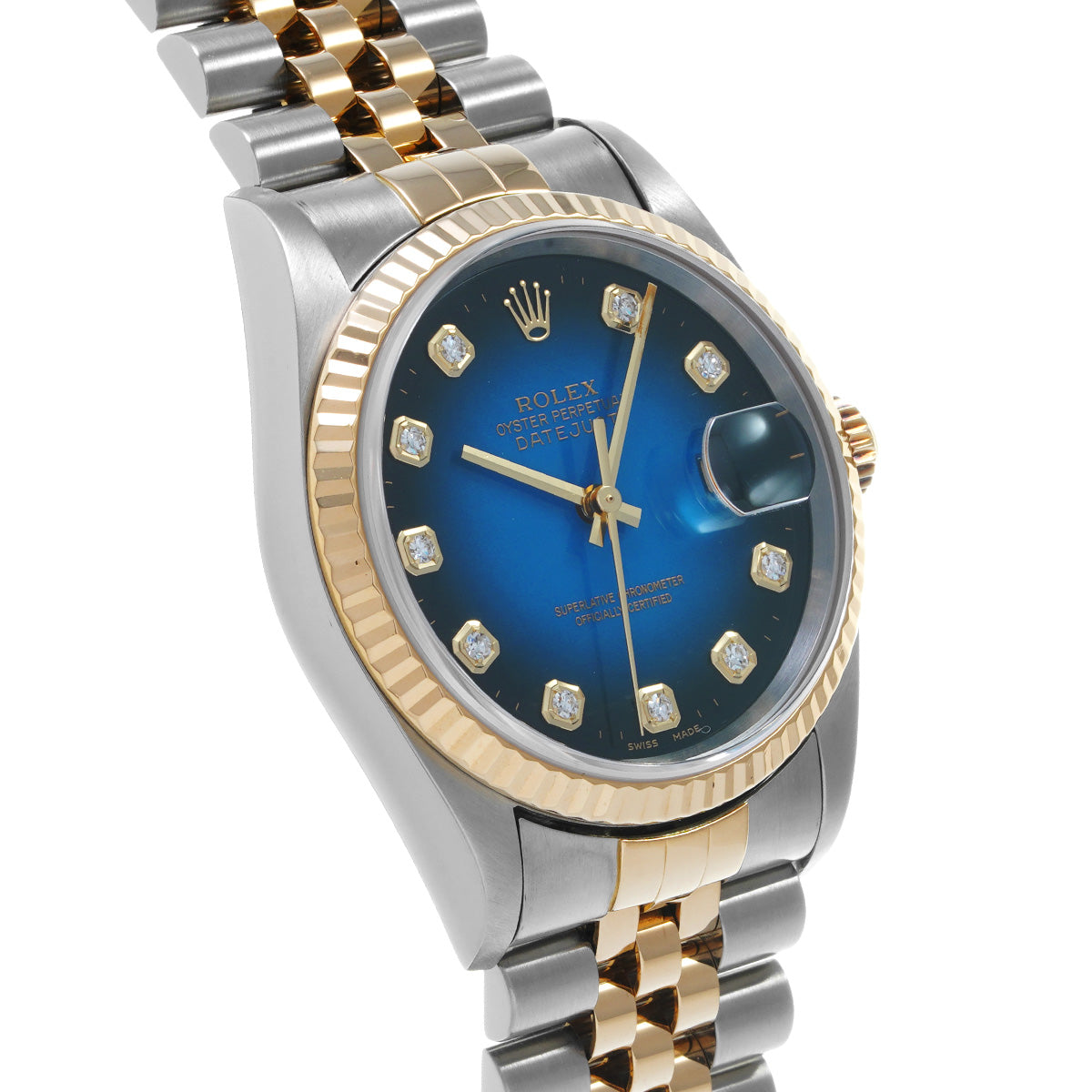 DATE JUST 16233G P (made around 2000) Blue Gradation/Diamond ROLEX Men's [Pre-Owned].