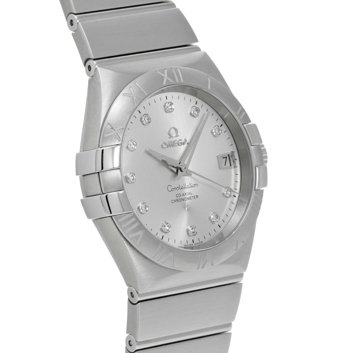 Constellation Co-Axial 123.10.35.20.52.001 Silver/Diamond OMEGA Men's [Pre-Owned].