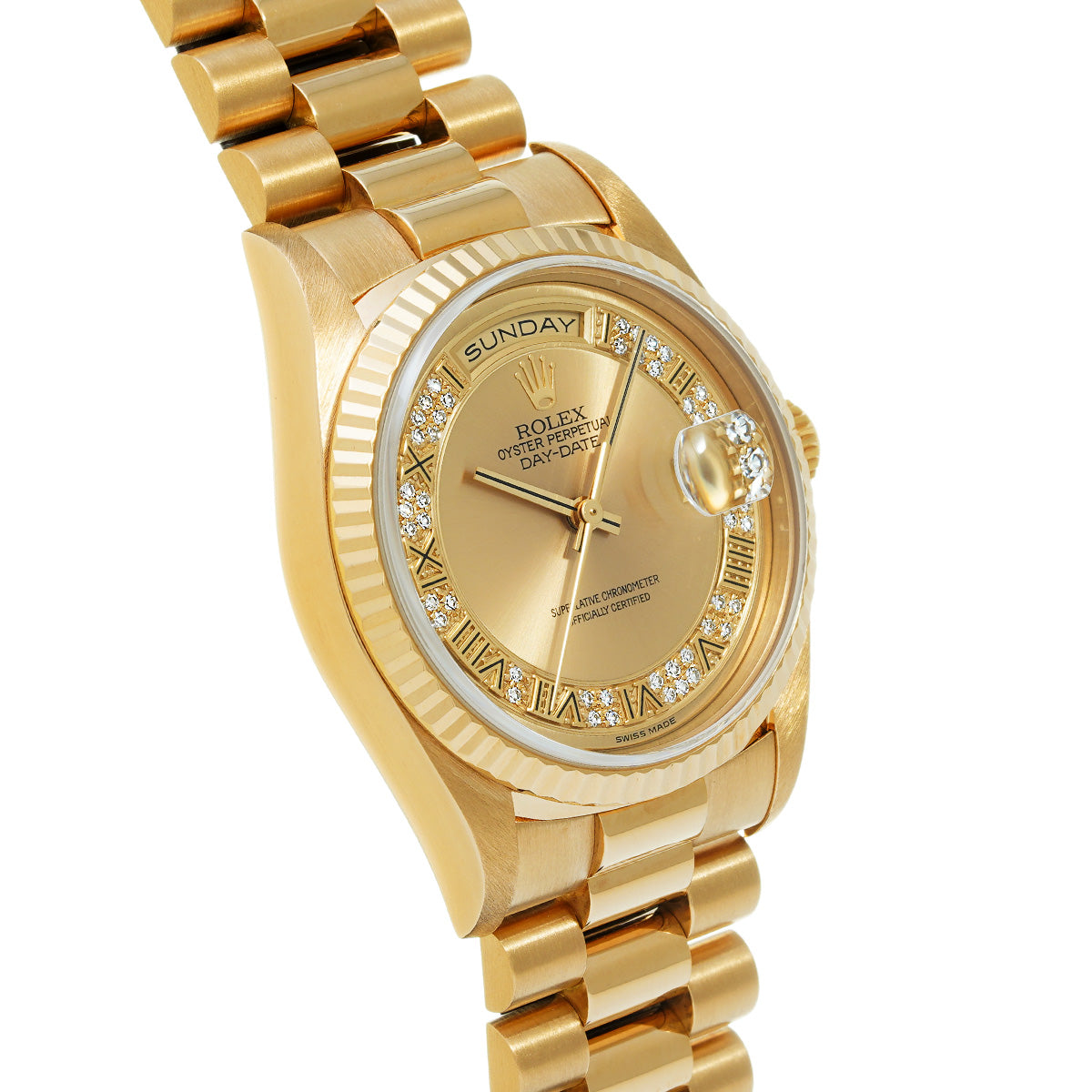 Day Date 18238 S (manufactured circa 1994) Champagne/Milliard Diamonds ROLEX Men's [Pre-Owned].