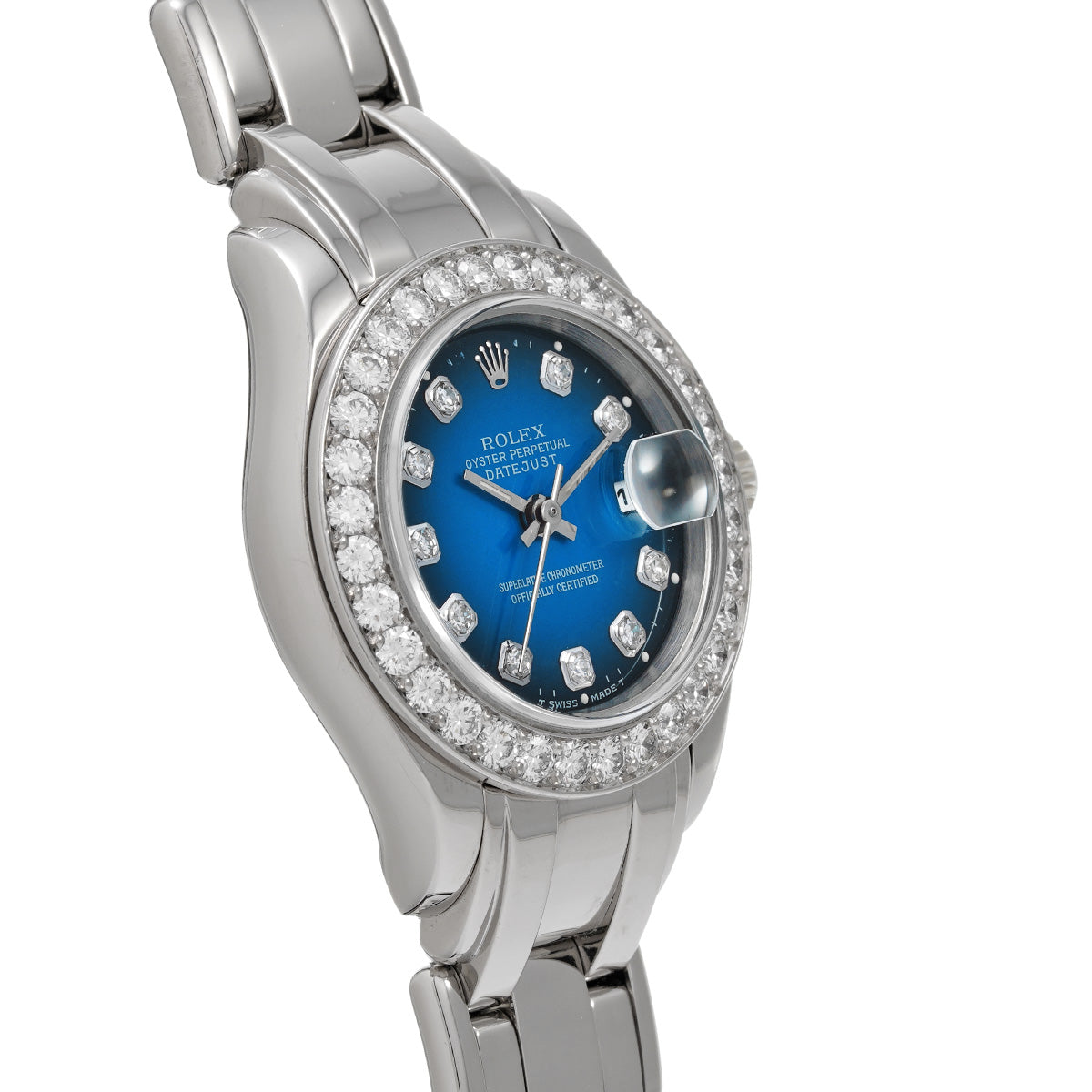 DATE JUST 29 69299G X No. (manufactured circa 1991) Blue Gradation/Diamond ROLEX Ladies [Pre-Owned].