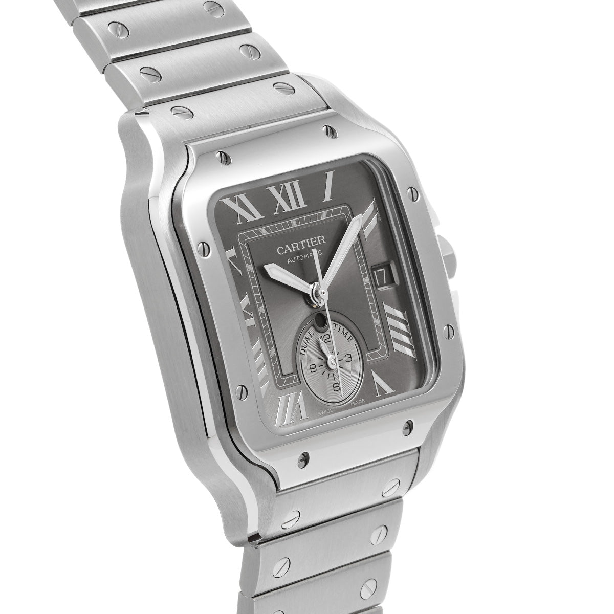 Santos de Cartier Dual Time Zone WSSA0076 Gray CARTIER Men's [Pre-Owned]