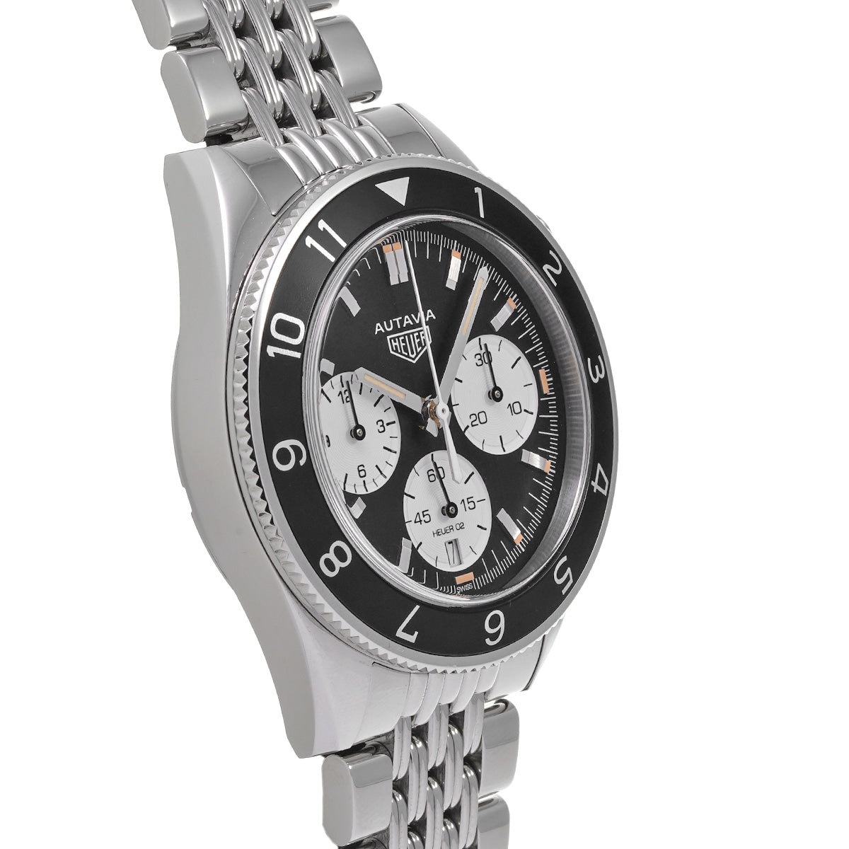 Autavia Heritage Calibre Heuer 02 Chronograph CBE2110.BA0687 Black/White TAG HEUER Men's [Pre-Owned]