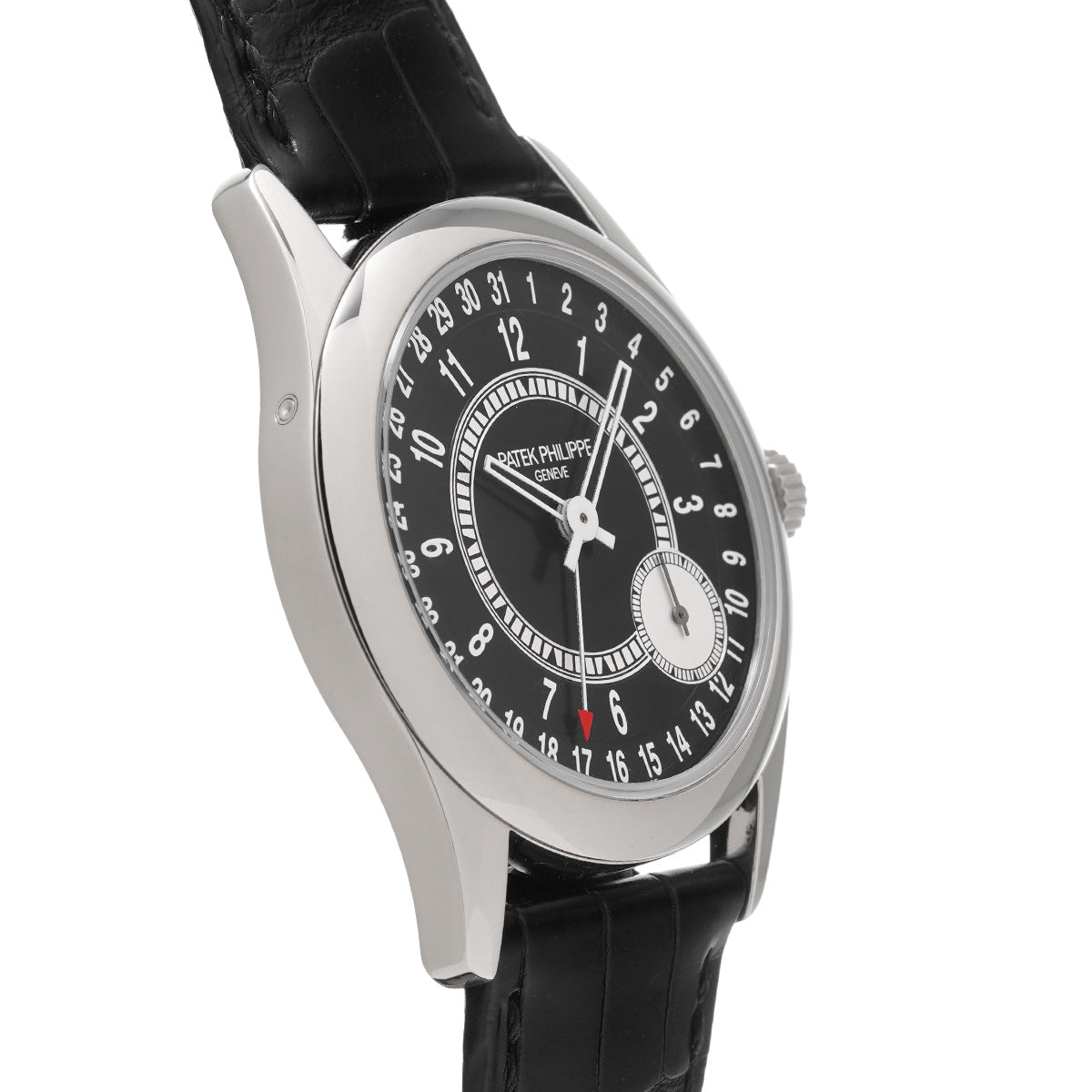 Calatrava 6006G-001 Black/Silver PATEK PHILIPPE Men's [Pre-Owned].