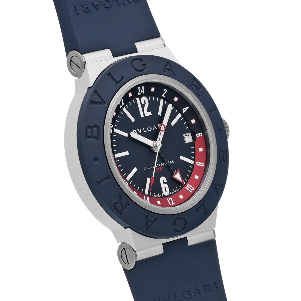 Aluminum GMT BB40ATGMT Blue BVLGARI Men's [Pre-Owned].