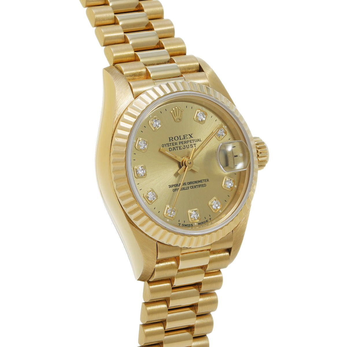 DATE JUST 69178G W (manufactured circa 1995) Champagne/Diamond ROLEX Ladies [Pre-Owned].