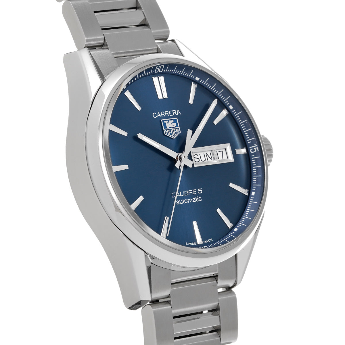 CARRERA Calibre 5 Day Date WAR201E.BA0723 Blue TAG HEUER Men's [Pre-Owned].