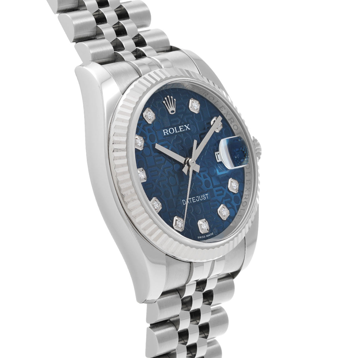 DATE JUST 116234G Random Serial Blue Computer/Diamond ROLEX Men's [Pre-Owned].