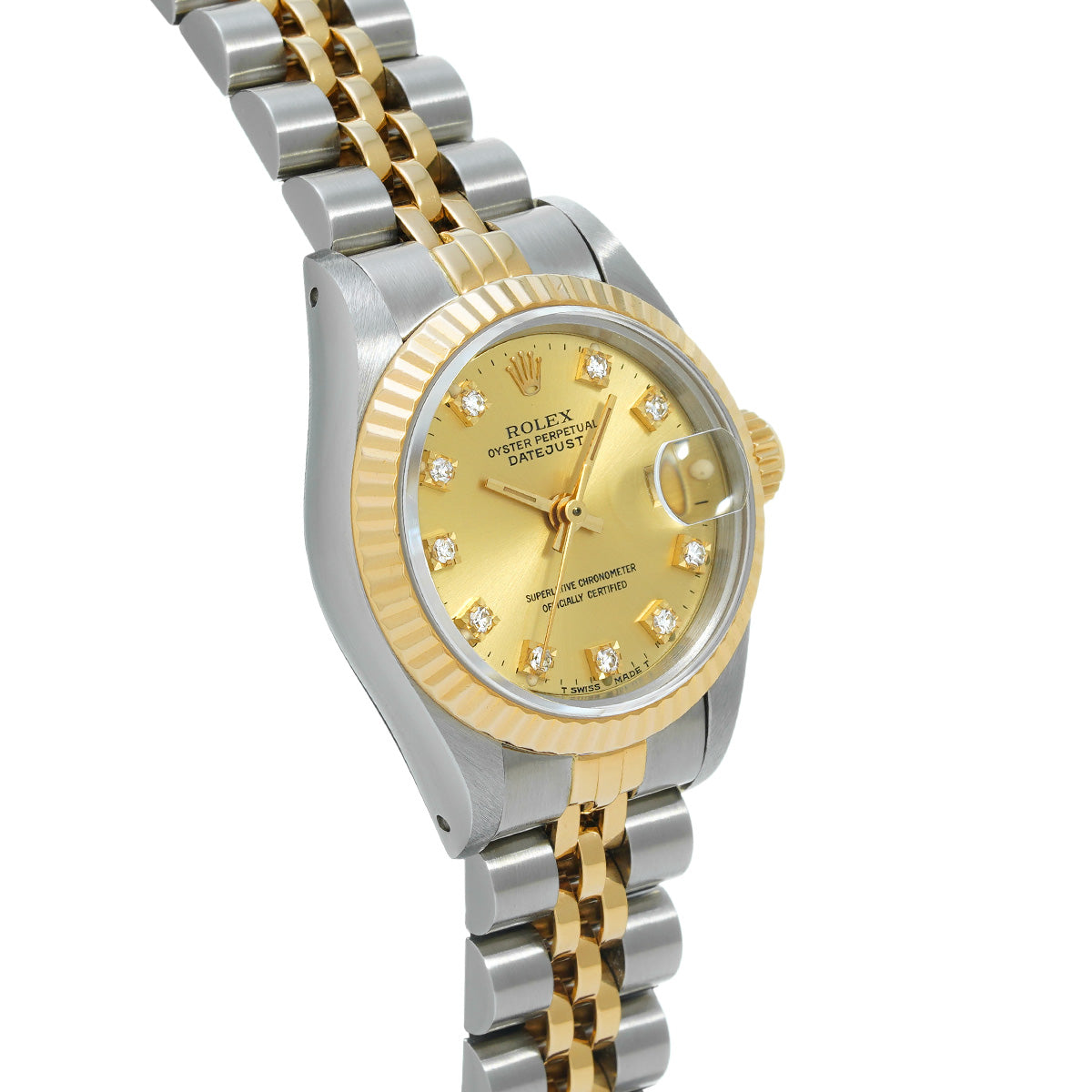 DATE JUST 69173G R (manufactured circa 1988) Champagne/Diamond ROLEX Ladies [Pre-Owned].