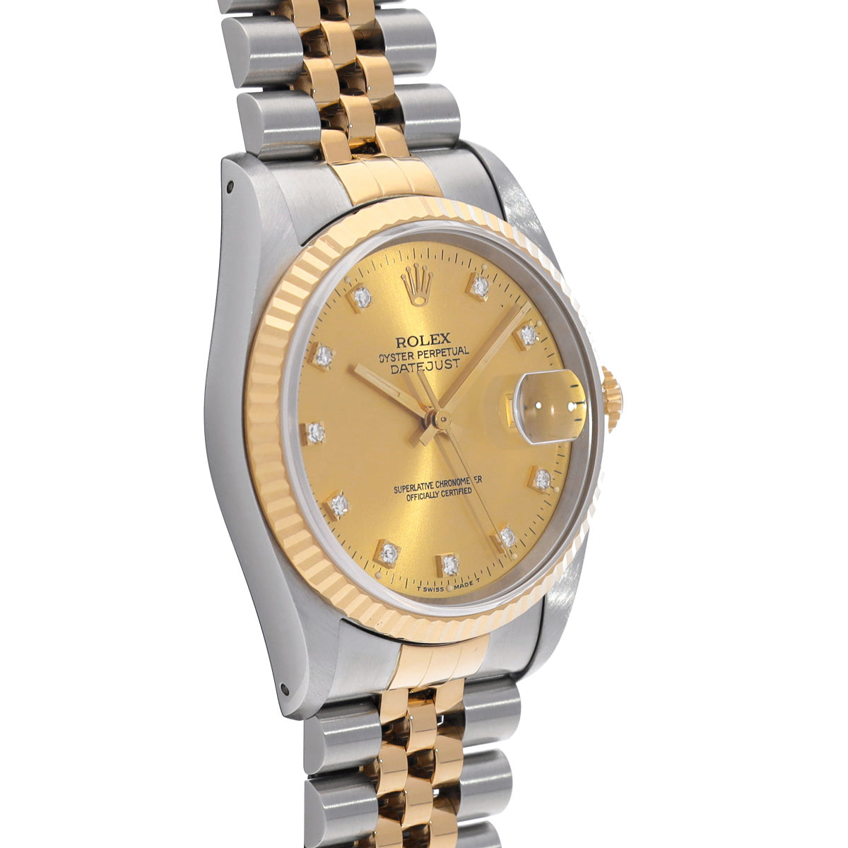 DATE JUST 16233G X (manufactured circa 1993) Champagne/Diamond ROLEX Men's [Pre-Owned].