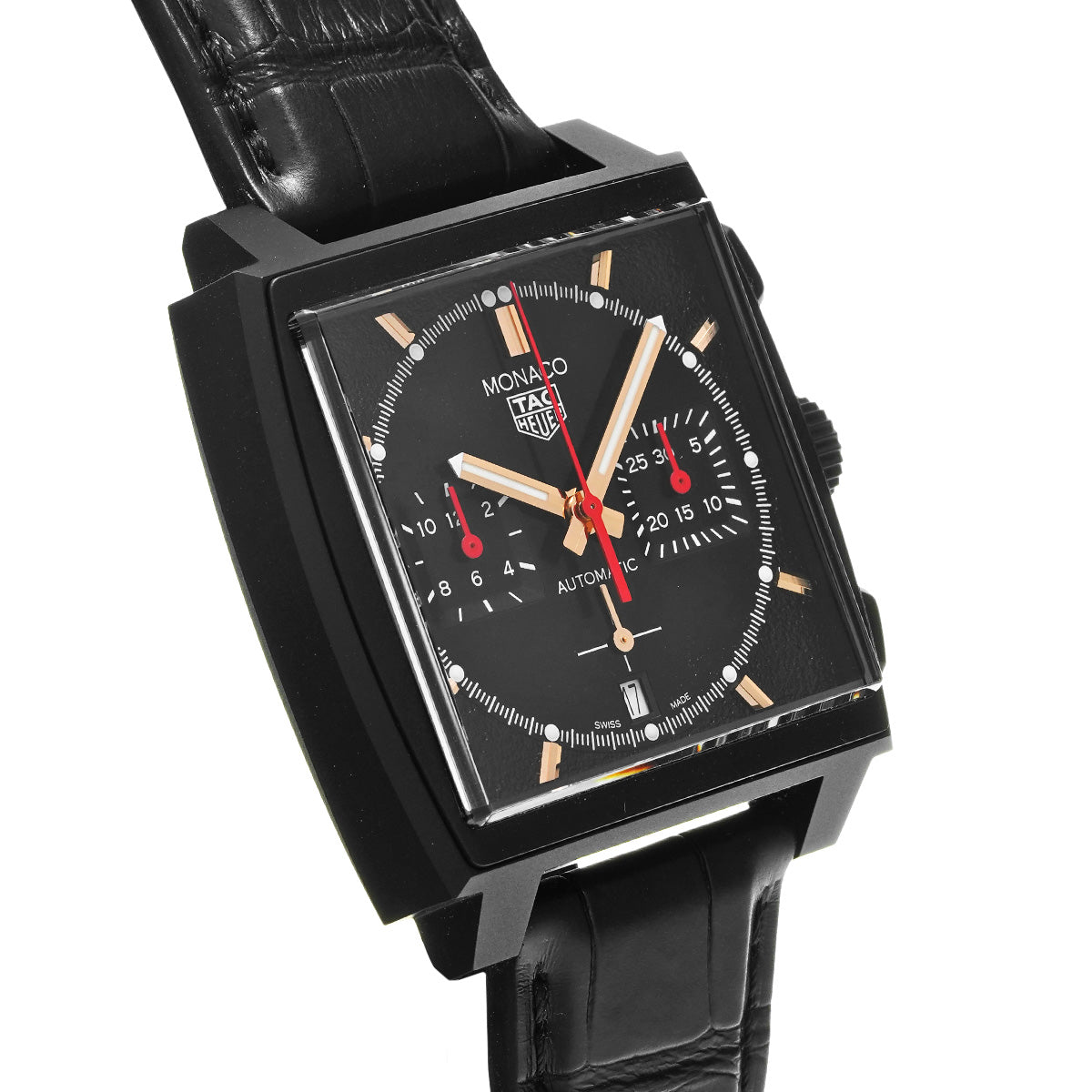 Monaco Calibre Heuer 02 Chronograph CBL2180.FC6497 Black TAG HEUER Men's [Pre-Owned].