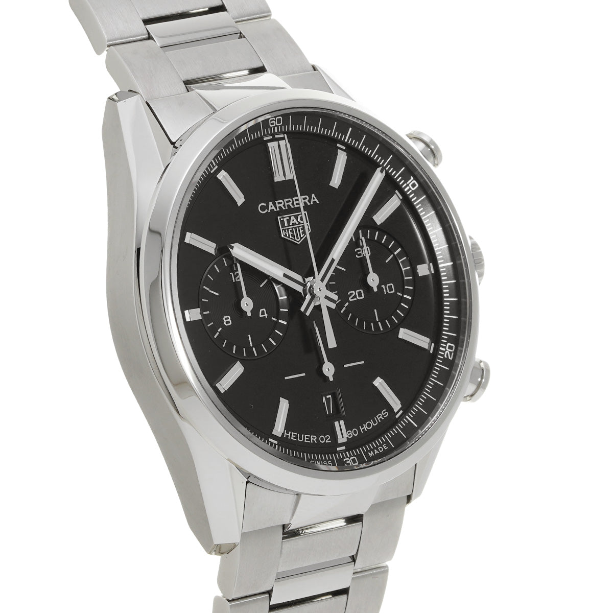 CARRERA Calibre Heuer 02 Chronograph CBN2010.BA0642 Black TAG HEUER Men's [Pre-Owned].
