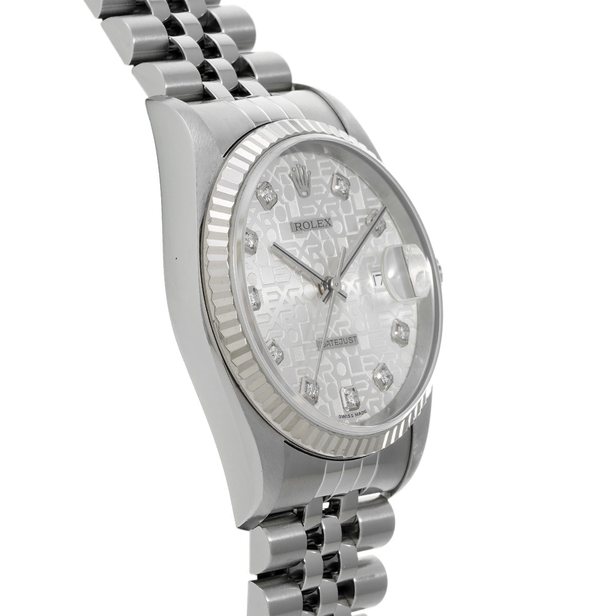 Datejust 16234G F (manufactured circa 2003) Silver Computer/Diamond ROLEX Men's [Pre-Owned].