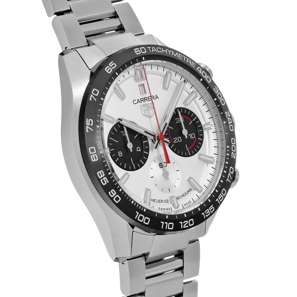 CARRERA CALIBRE HEUER 02 Sport Chronograph 160th CBN2A1D.BA0643 Silver/Black TAG HEUER Men's [Pre-Owned].