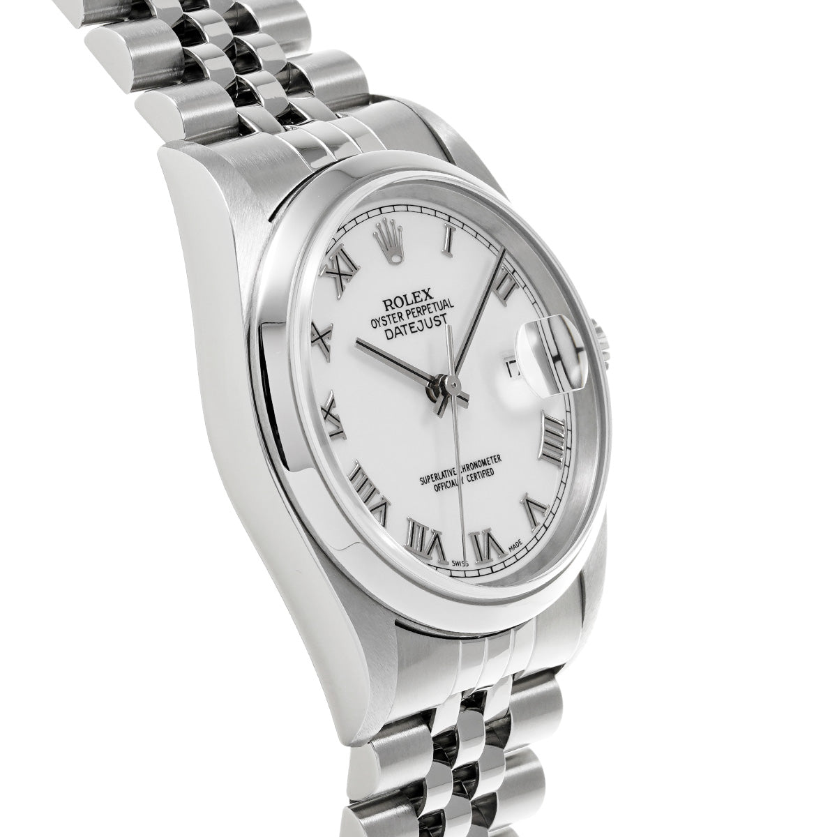 DATE JUST 16200 P (made around 2001) White ROLEX Men's [Pre-Owned].