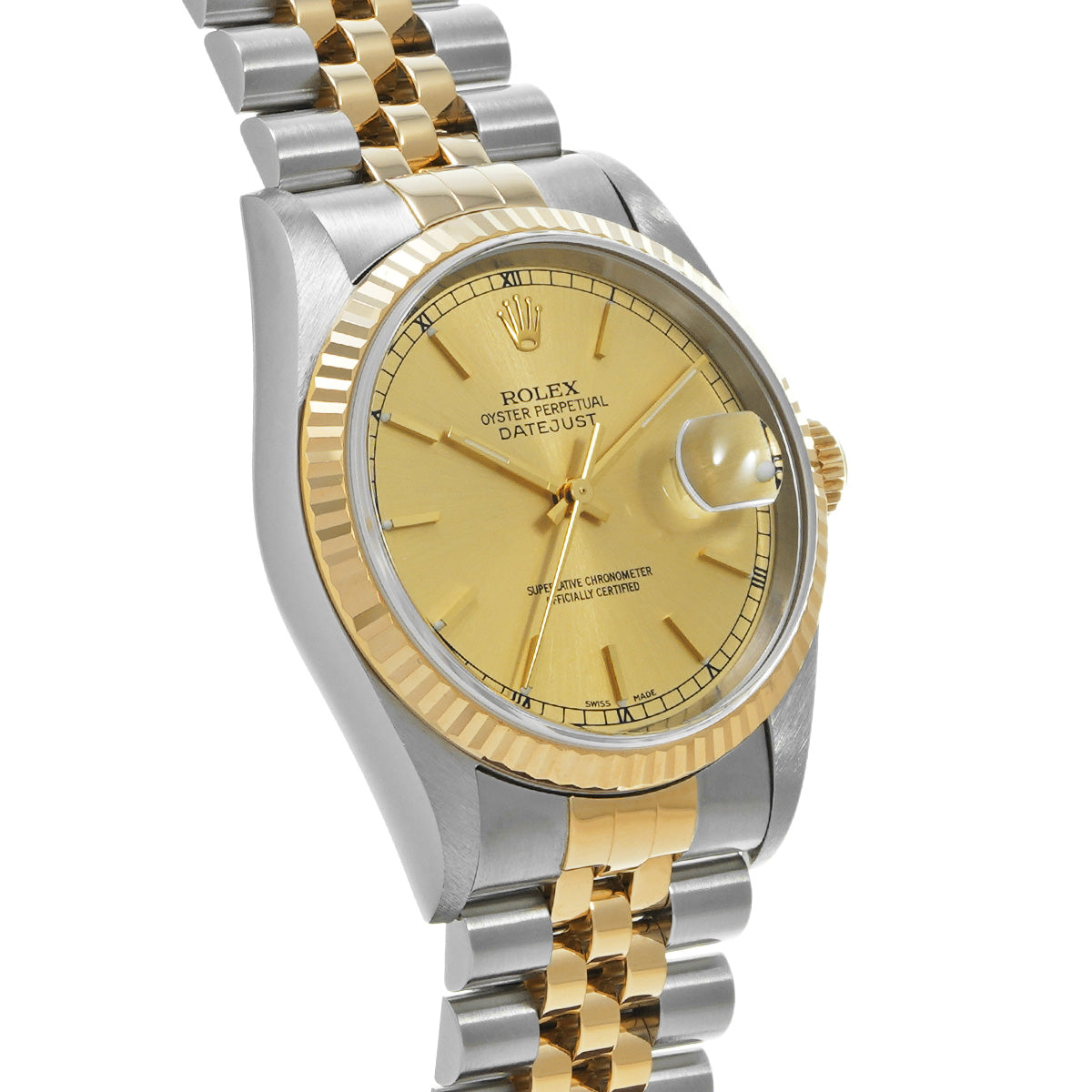 Datejust 16233 P (manufactured circa 2000) Champagne ROLEX Men's [Pre-Owned].