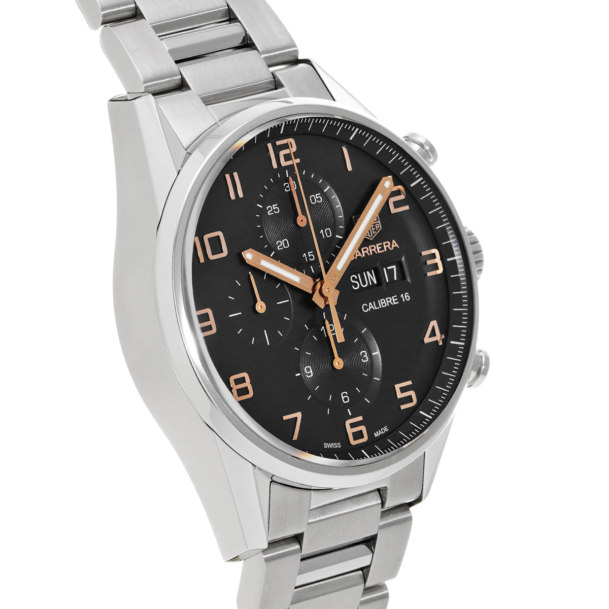 CARRERA Calibre 16 Chronograph Day Date CV2A1AB.BA0738 Black TAG HEUER Men's [Pre-Owned].