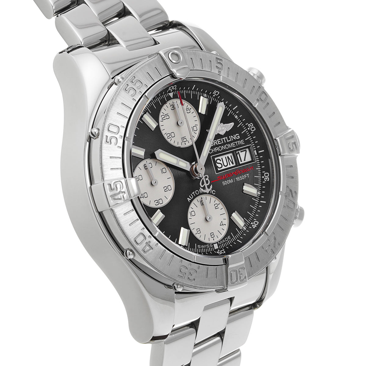 Chrono Super Ocean A111B00PRS Black/Silver BREITLING Men's [Pre-Owned]