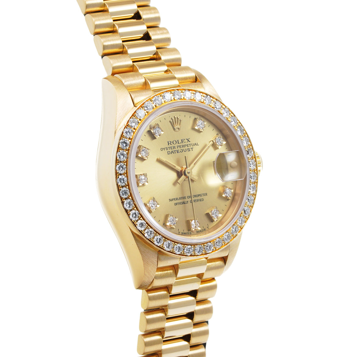 DATE JUST 69138G E (manufactured circa 1991) Champagne/Diamond ROLEX Ladies [Pre-Owned].