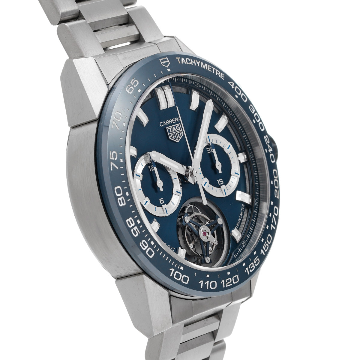 CARRERA Calibre Heuer 02T Chronograph Tourbillon CAR5A8C.BF0707 Blue TAG HEUER Men's [Pre-Owned].