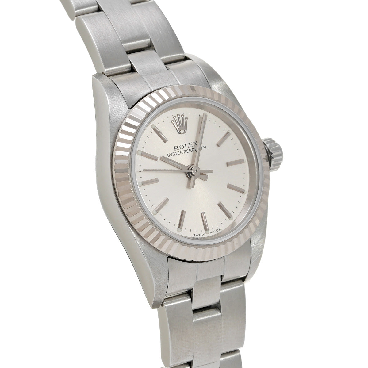 76094 Oyster Perpetual 24 K (manufactured circa 2001) Silver ROLEX Ladies [Pre-owned].