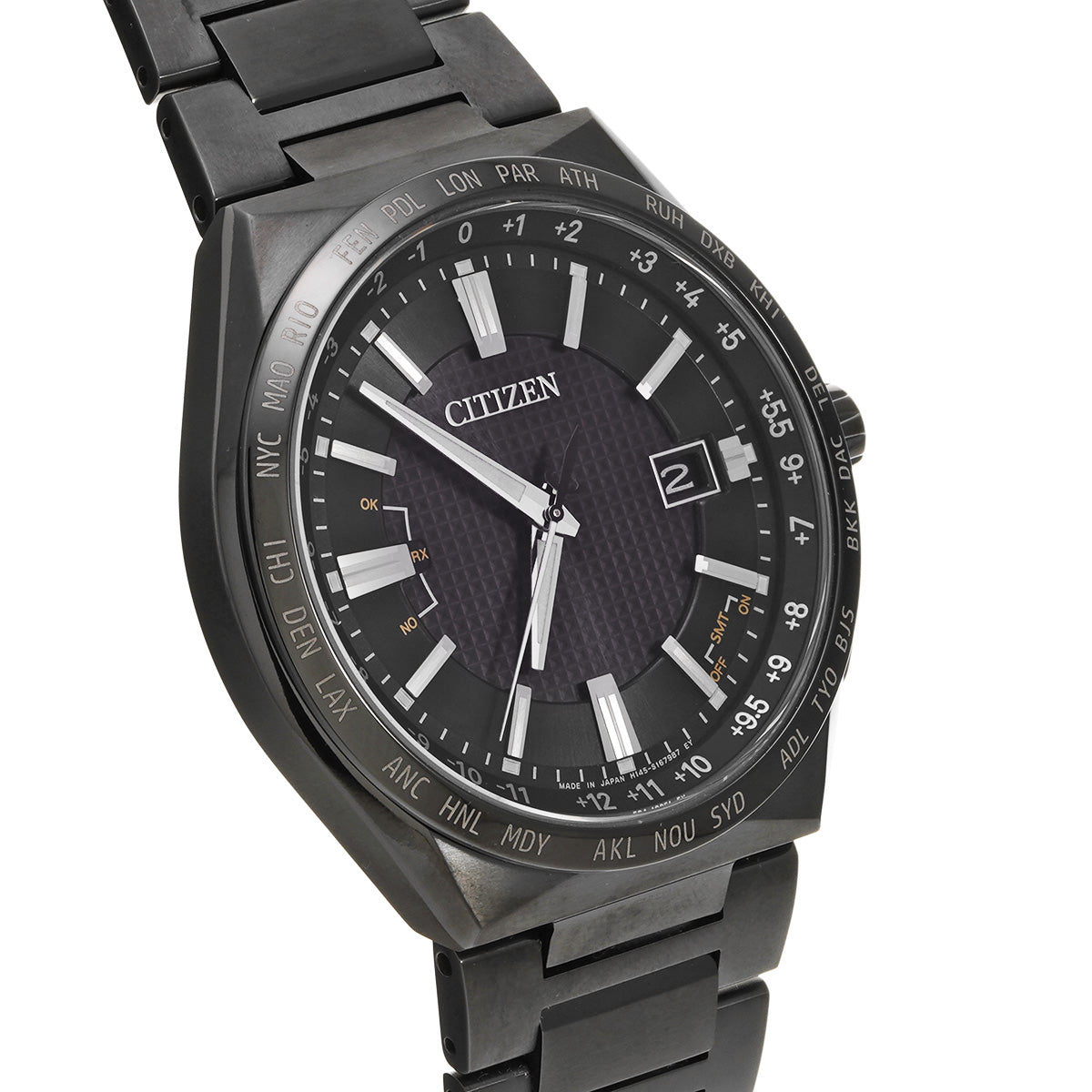 ATESSA Eco-Drive Black Titanium CB0215-51E Black CITIZEN Men's [Pre-Owned].