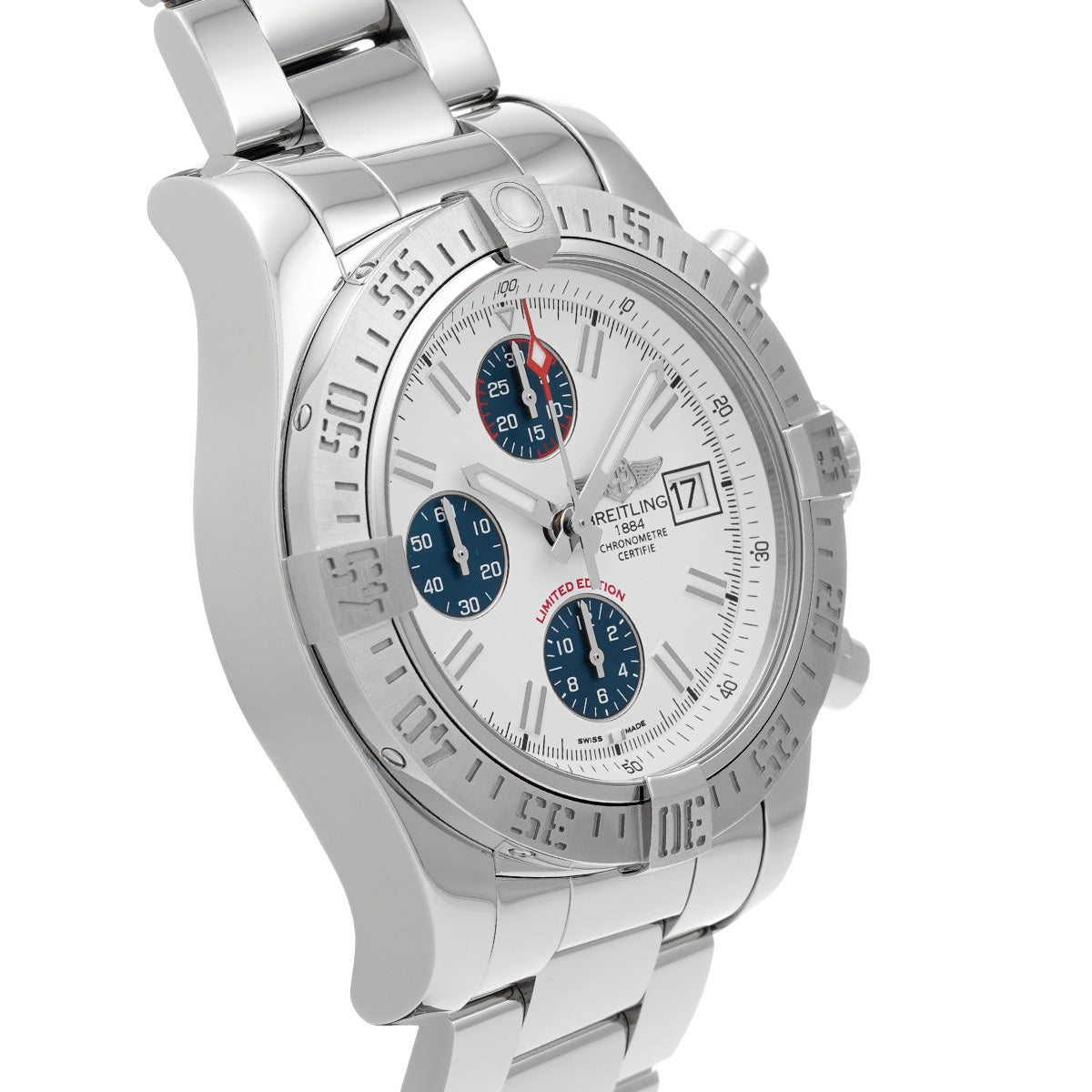 Avenger II A133813K/A760 White/Blue BREITLING Men's [Pre-Owned].