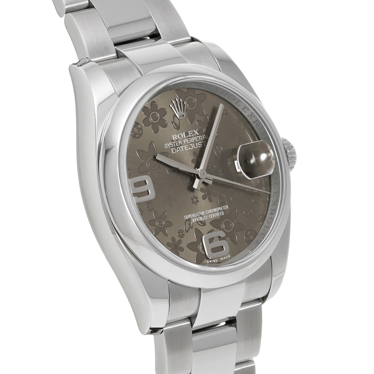 DATE JUST 116200 G (manufactured circa 2011) Gray Flower ROLEX Men's [Pre-Owned].