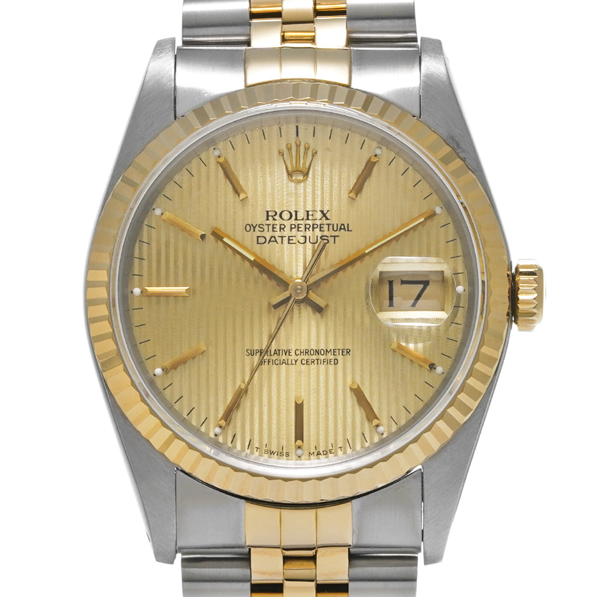 Datejust 16233 E (manufactured in 1990) Champagne Tapestry ROLEX Men's [Pre-Owned].